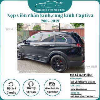 Nẹp viền inox cong kính theo xe chevrolet captiva 2007- 2008 2009 2010 2011 2012 2013 2014 2015 2016 2017 2018 2019