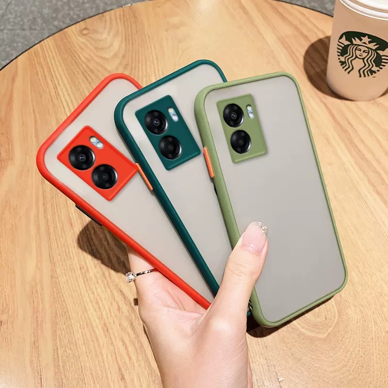 [Gửi từ Thái Lan] Ốp lưng chống sốc Nút màu mờ OPPO A77S Soft Edge Hard Back A77S Off-Bo