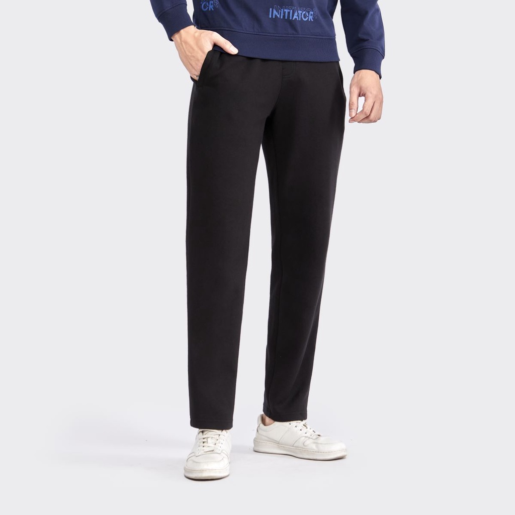 Quần Jogger Nam Thun Dài Thu Đông Thể Thao ARISTINO APA011W2 Dáng suông vừa cạp chun bo gấu Vải Polyester Cao Cấp