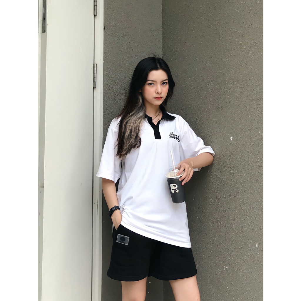 Áo Polo Unisex SAIGONESE Chữ Thêu Logo Nam Nữ Form Rộng