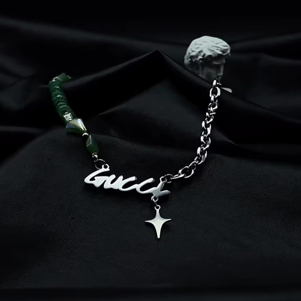 Vòng cổ nam nữ màu bạc ngọc Kuu.Studio độc đáo cá tính phong cách đường phố - Dây Chuyền Titan chuỗi G Chain