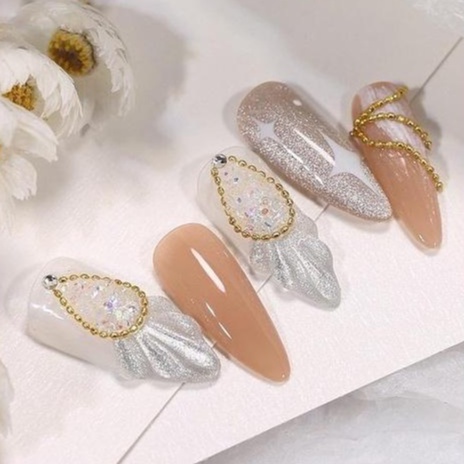Dây Bi Mềm Dẻo Tạo Kiểu 25cm | Màu Vàng Bạc Trang Trí Móng