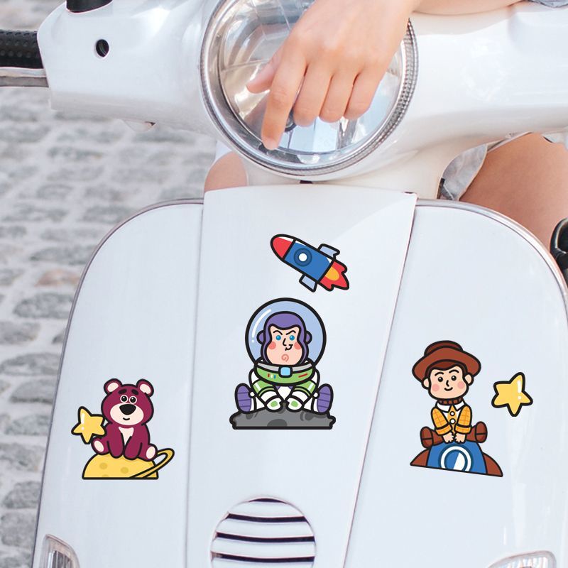 Miếng Dán Trang Trí Xe Mô Tô Điện Họa Tiết Hoạt Hình Toy Story Buzz Lightyear Calf