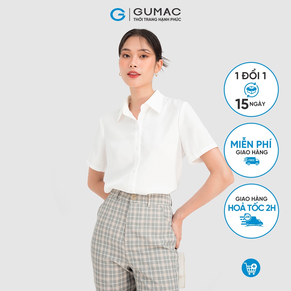 Áo sơ mi nữ GUMAC nhiều màu công sở tay ngắn AC08049