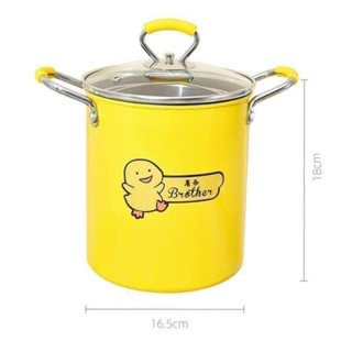 [ BẾP TỪ ] Nồi chiên ngập dầu vịt vàng mini 18cm nắp kính - nồi inox cao chống dính kèm lưới lọc dầu