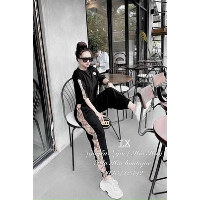 Set bộ đồ nữ cá tính năng động, bộ đồ nữ đẹp vơi quần jogger lưng cao kèm áo croptop kiểu nữ ngắn tay