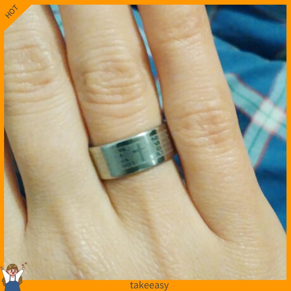 Nhẫn đeo tay bằng thép titan họa tiết chữ thập thời trang cho cặp đôi