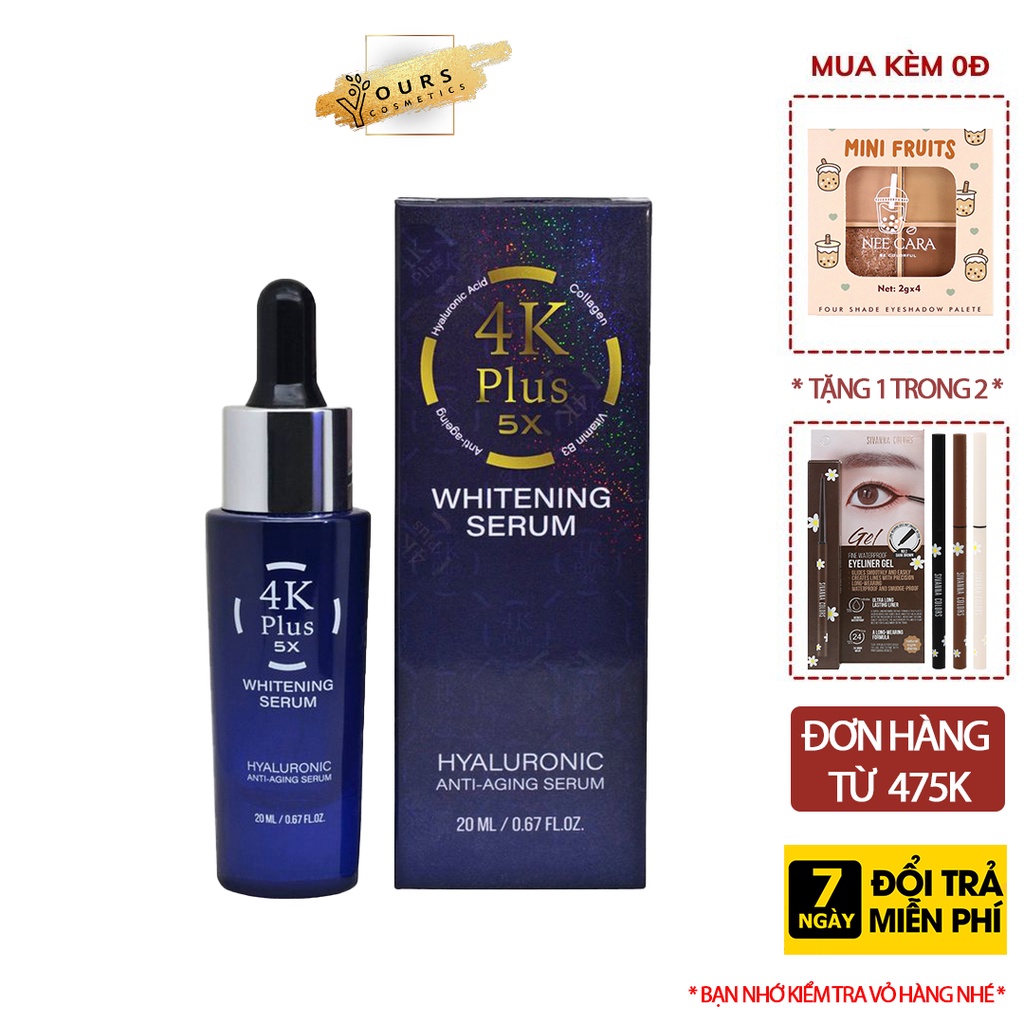 Serum Truyền Trắng 4K Plus 5X Whitening - Serum Dưỡng Trắng 4K Plus - Serum 4K - Date T7/2024