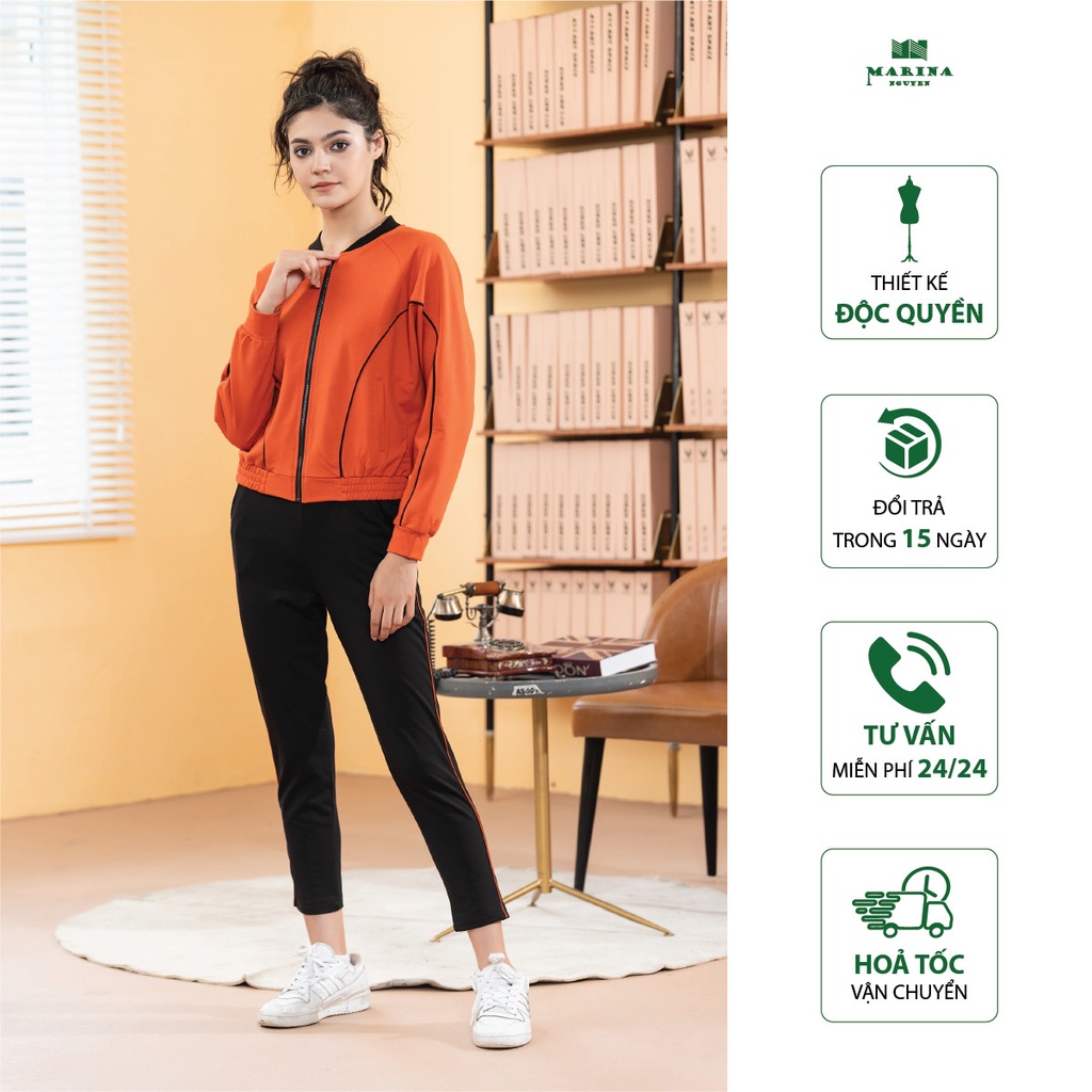 Bộ Đồ Thu Đông Nữ MARINA NGUYỄN Thiết Kế Dài Tay, Kiểu Dáng Trẻ Trung, Chất Liệu Cotton Mềm Mịn - 822028