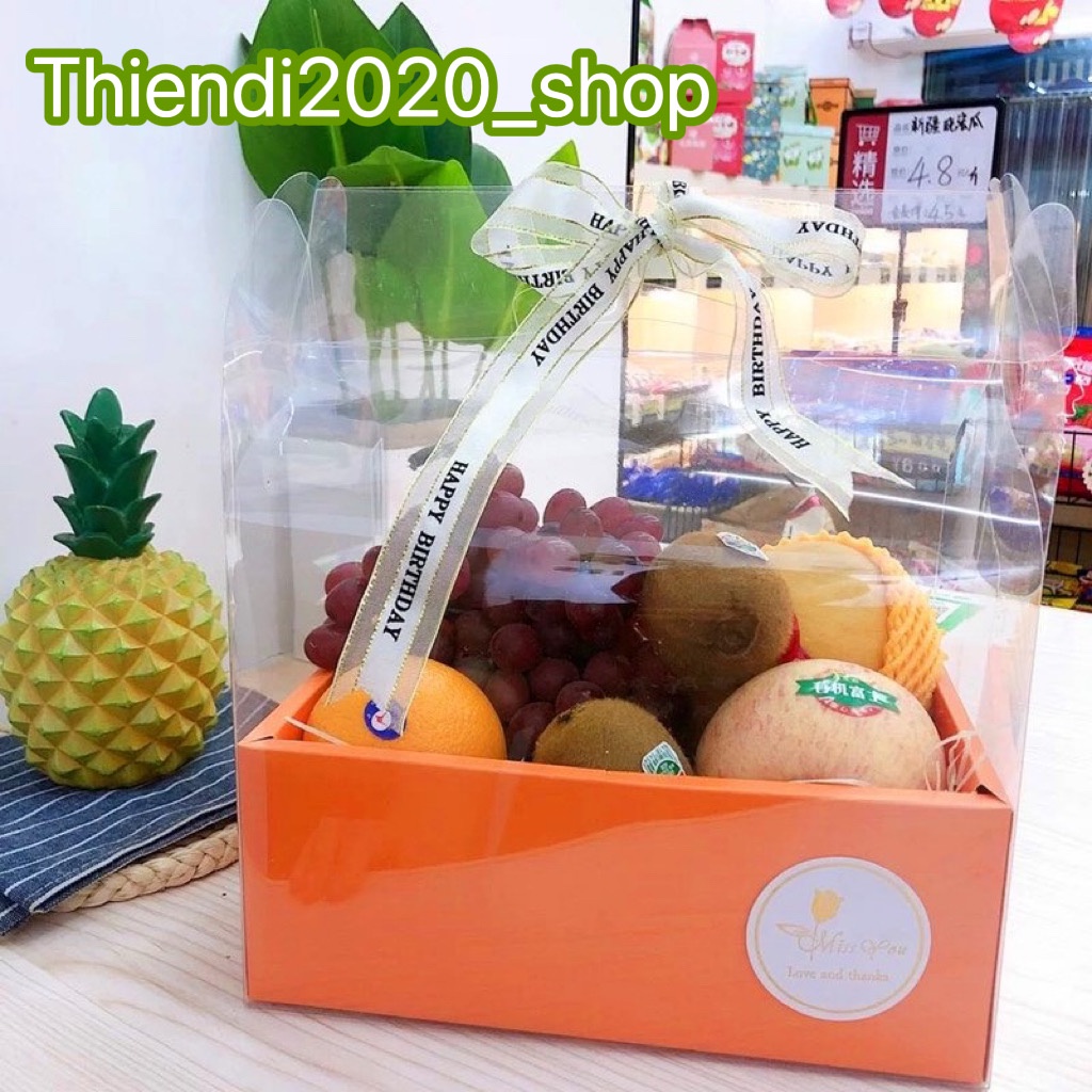 TD51-Hộp mica đựng bánh+hoa cho sự kiện sinh nhật, 8/3 và 20/10, Noel