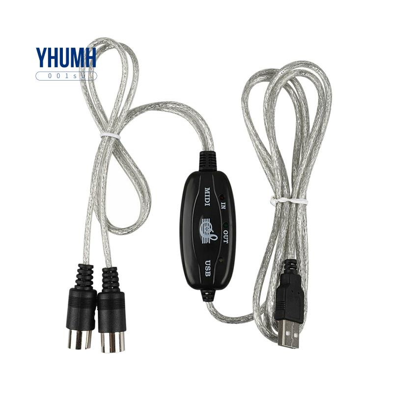 MIDI to USB Cable Converter Connector PC to Synthesizer Music Keyboard Adapter for Home Music Studio