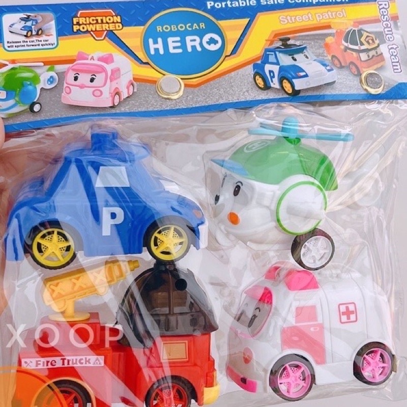 Túi 4 xe cứu hộ poly Bác Sĩ ,Pccc,cảnh sát