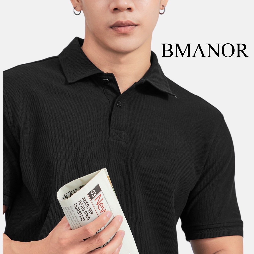 Áo Polo Nam BMANOR Basic - Black form Regular Fit