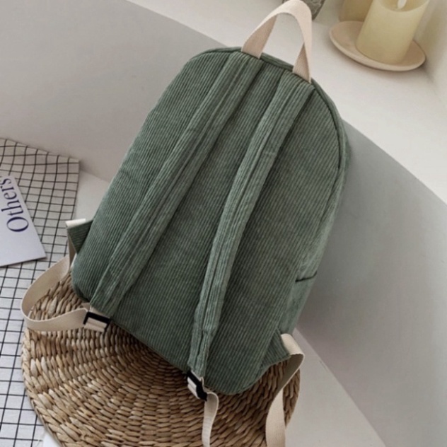 Balo nữ đi học ulzzang chất len, balo nhung tăm hàng Quảng Châu | BL001