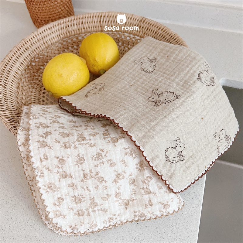 Set khăn đa năng, khăn cho bé, họa tiết Vintage siêu xinh