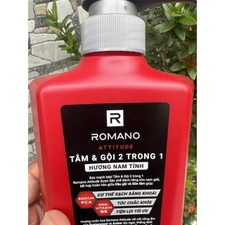 Tắn gội 2in1  Romano 650g Attitude (đỏ) mới