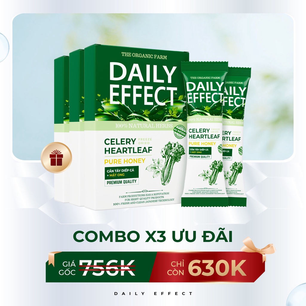 Combo 3 nước uống giảm mụn DAILY EFFECT, giúp Da khỏe đẹp và thanh lọc từ bên trong