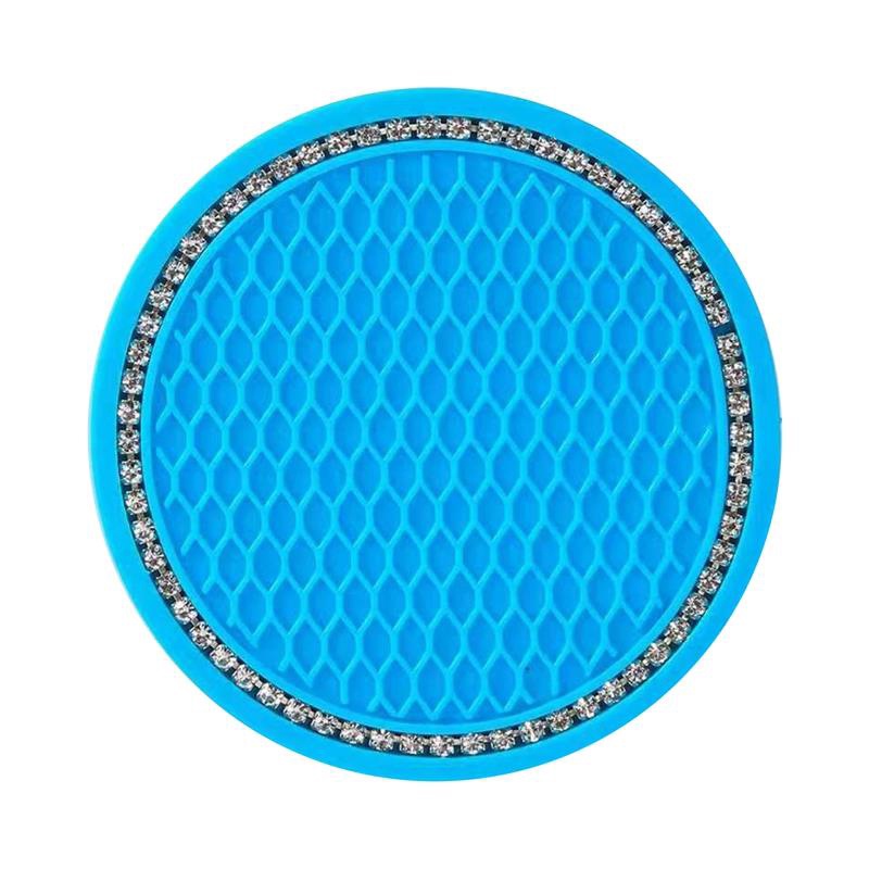 Miếng Lót Cốc Xe Hơi Đính Đá_Miếng Lót Ly Ô Tô Gắn Đá Chống Trượt, Cách Nhiệt