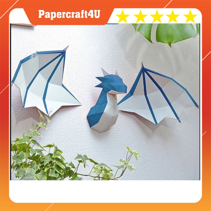 Mô hình giấy 3D Treo tường Rồng Lửa Nhỏ