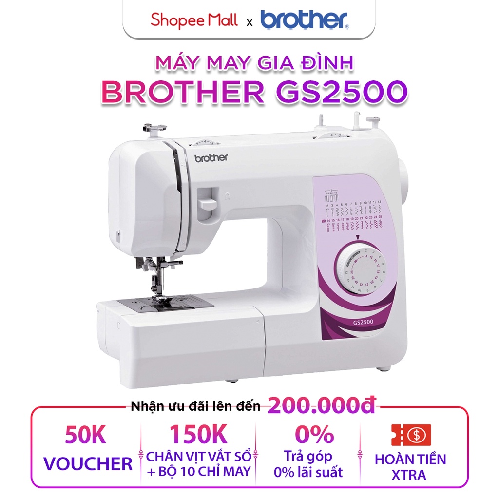 Máy may gia đình Brother GS2500 Hàng chính hãng bảo hành 12 tháng