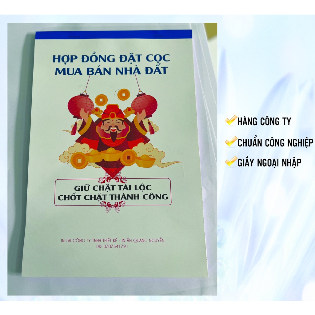 hợp đồng mua bán nhà đất 100 tờ (50 bộ)/1 cuốn