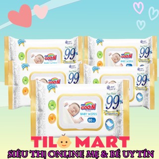 KHĂN ƯỚT GOON CAO CẤP CHO BÉ 80 TỜ BẢN TO KHÔNG MÙI MẪU MỚI (KHĂN GIẤY ƯỚT)