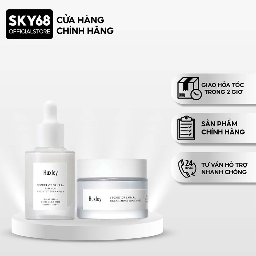 Combo Dưỡng Da Ẩm Mượt, Trắng Sáng Chiết Xuất Xương Rồng Huxley (SR Brightly Ever After 30ml + Kem More Than Moist 50ml)