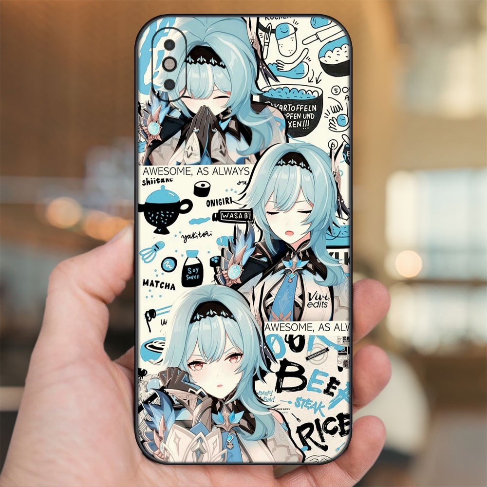 Ốp lưng iPhone Xs Max dẻo đen cạnh vuông in hình Eula Genshin Impact