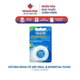Chỉ Nha Khoa Có Sáp ORAL-B ESSENTIAL FLOSS cuộn 50m