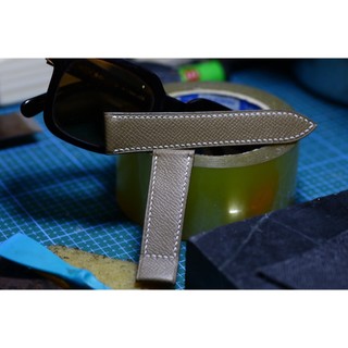 Dây đồng hồ handmade Da epsom xám sẫm