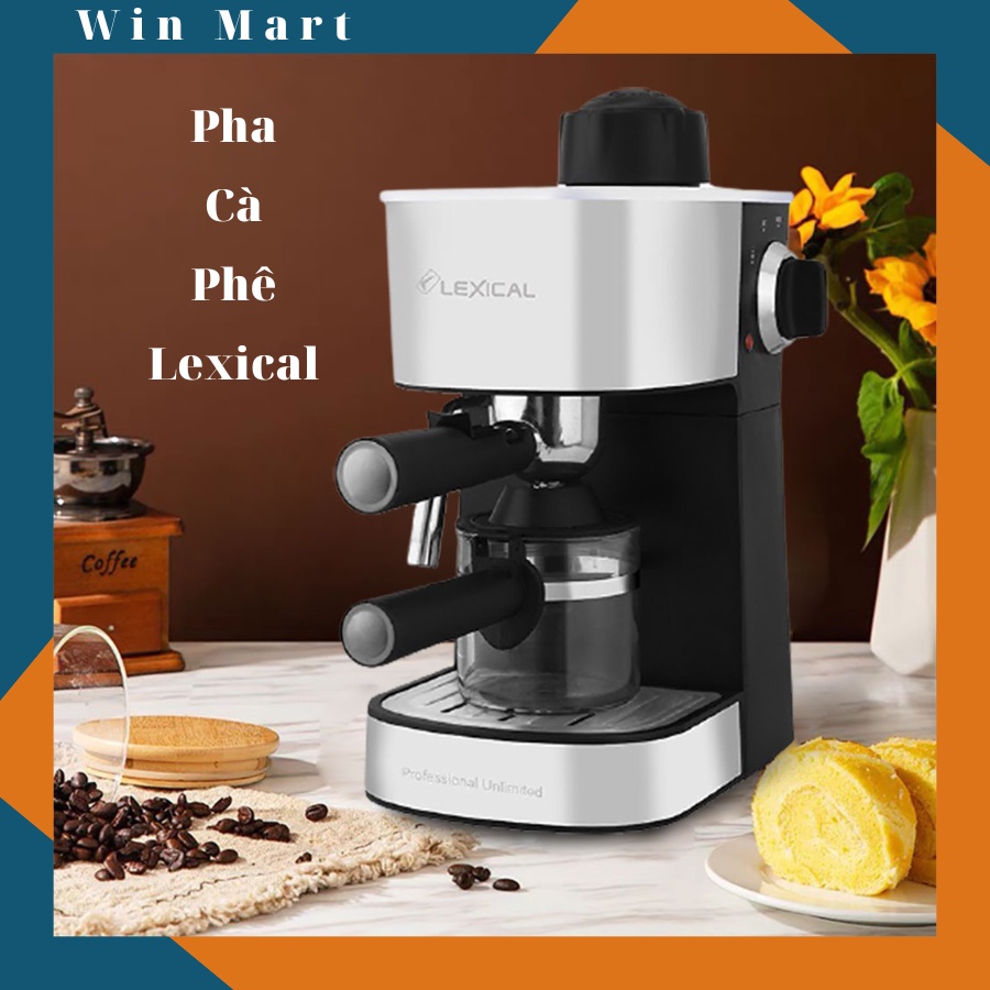 Máy Pha Cafe Lexical - Công suất 1000W - pha cafe tự động nhập khẩu CHÍNH HÃNG - BH 12 THÁNG ct12