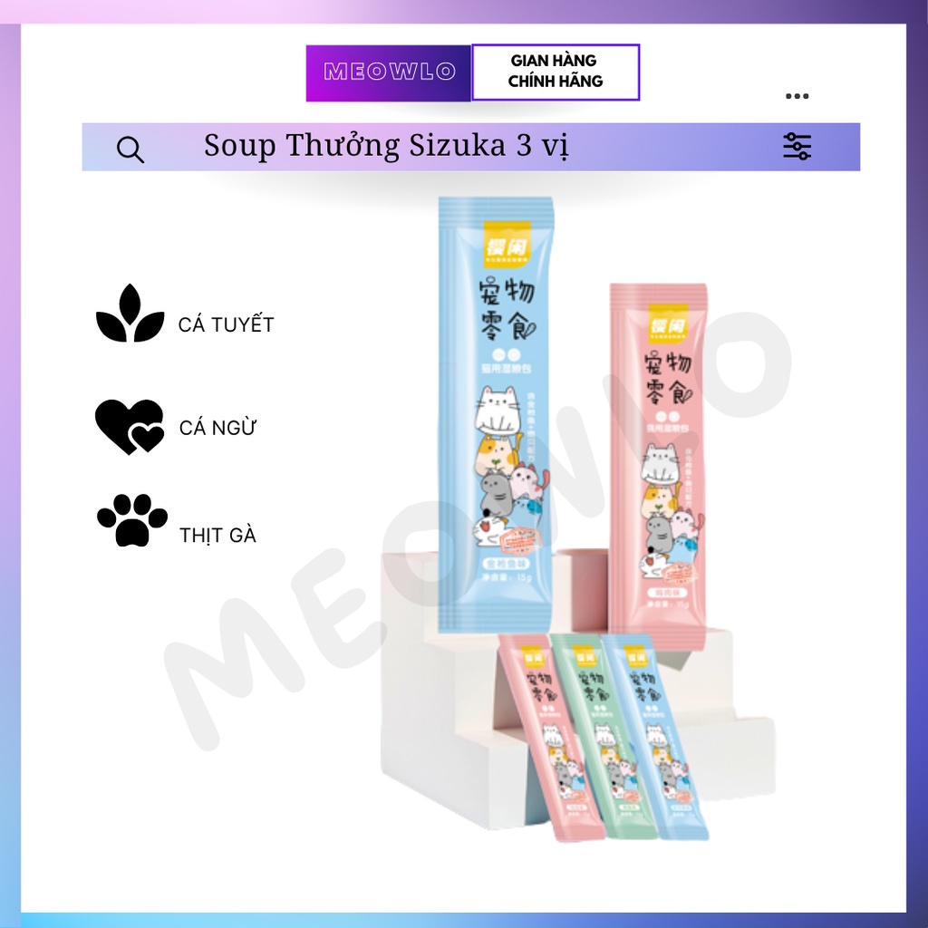 Soup thưởng cho mèo cao cấp Mixi/ Sizuka/ Petsnack Soup thưởng cao cấp tươi ngon kích ăn cho chó mèo