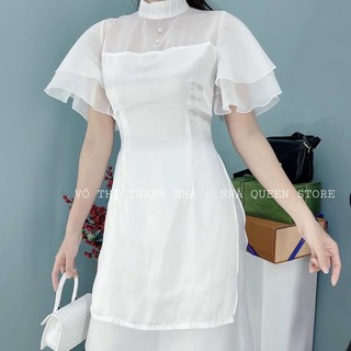SET ÁO DÀI TRẮNG TAY TIÊN