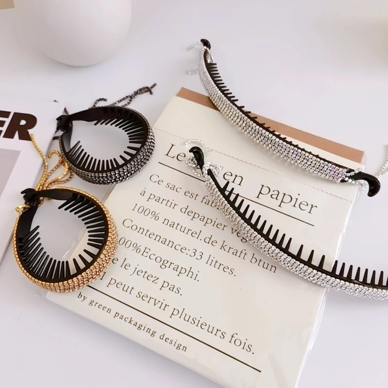 Kẹp Tóc Đuôi Ngựa Đính Đá Lấp Lánh Phong Cách Hàn Quốc