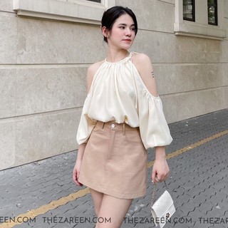 Zareen | chân váy chữ a basic zareen vaa29 nâu