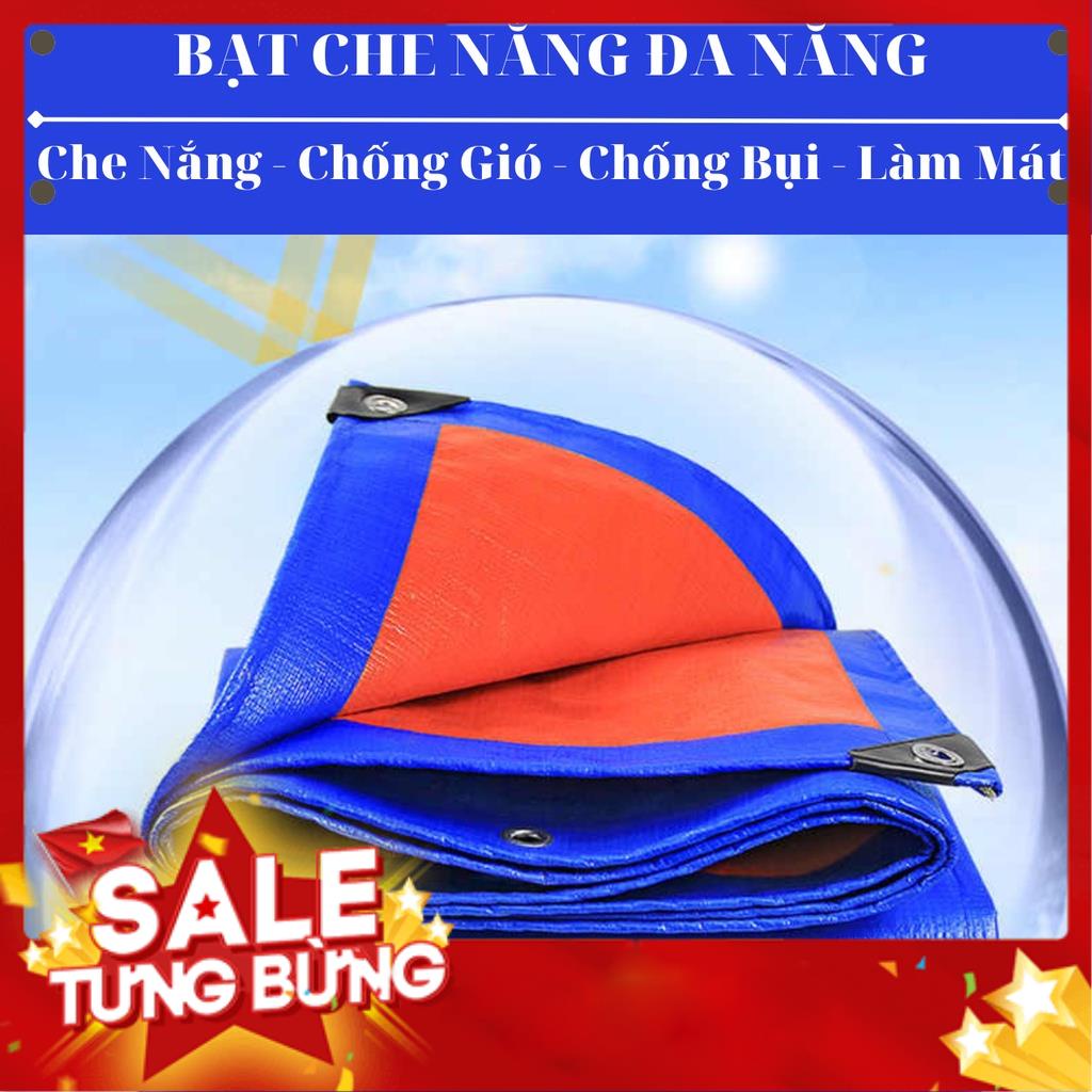 Bạt Che Nắng Mưa Nam Việt - Giá Bán Trên 1 Mét Vuông - Màu Xanh Cam - May Viền Đóng Khoen Sẵn - Chống Thấm Nước