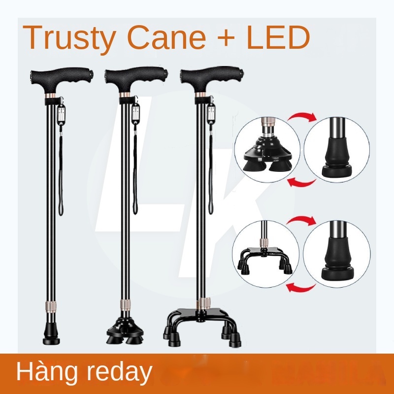Gậy chống 4 chân cho người già (Chỉnh cao thấp được)