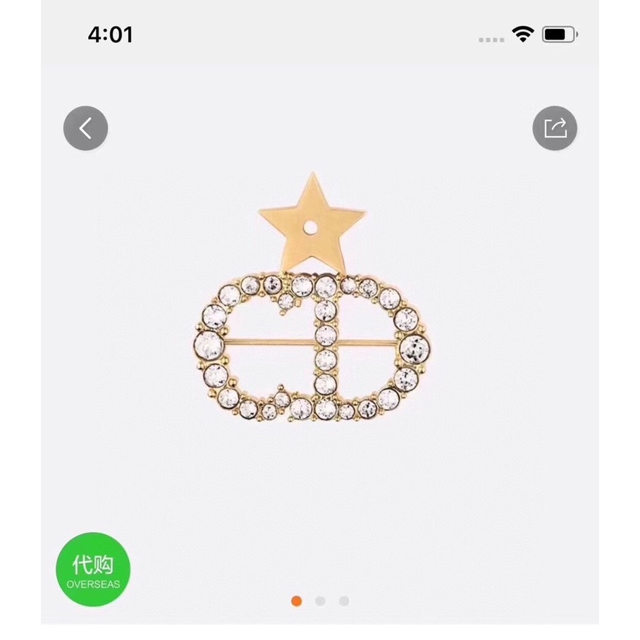 Trâm Cài Áo Bằng Đồng Thau Hình Ngôi Sao Đính Kim Cương Chữ
