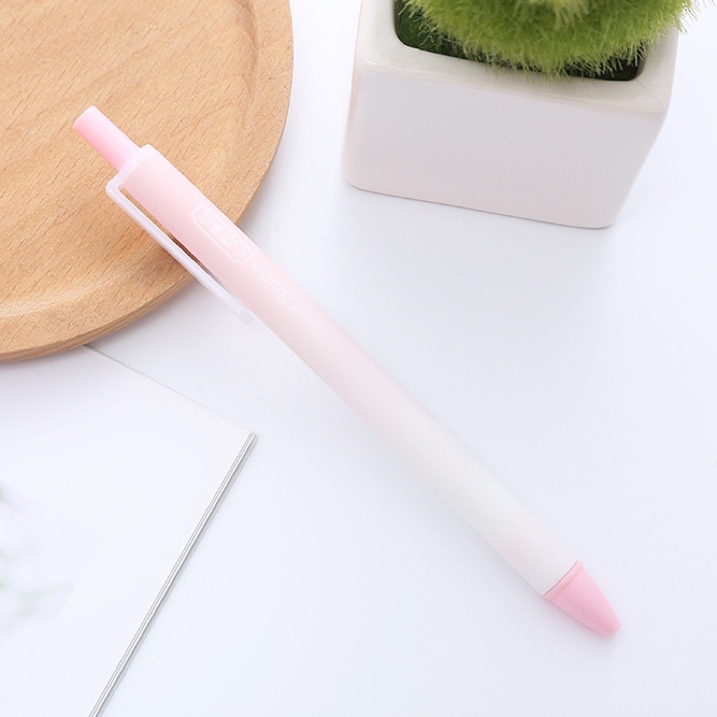 Bút Bi Bấm màu pastel 0.5mm, Bút gel bấm viết mượt mực ra đều, bút bi nước cute Ếch Ộp Vpp