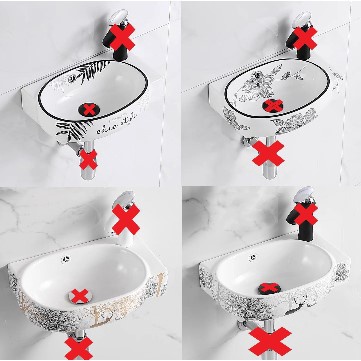 LAVABO GÓC PHẢI TREO TƯỜNG NHIỀU HOA VĂN