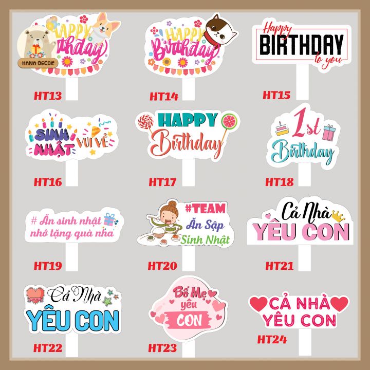 Hashtag cầm tay trang trí sinh nhật Hanadecor