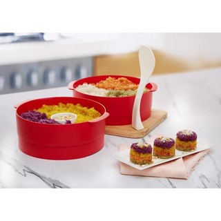 Xửng Hấp 2 Tầng Steam It Tupperware Màu Đỏ