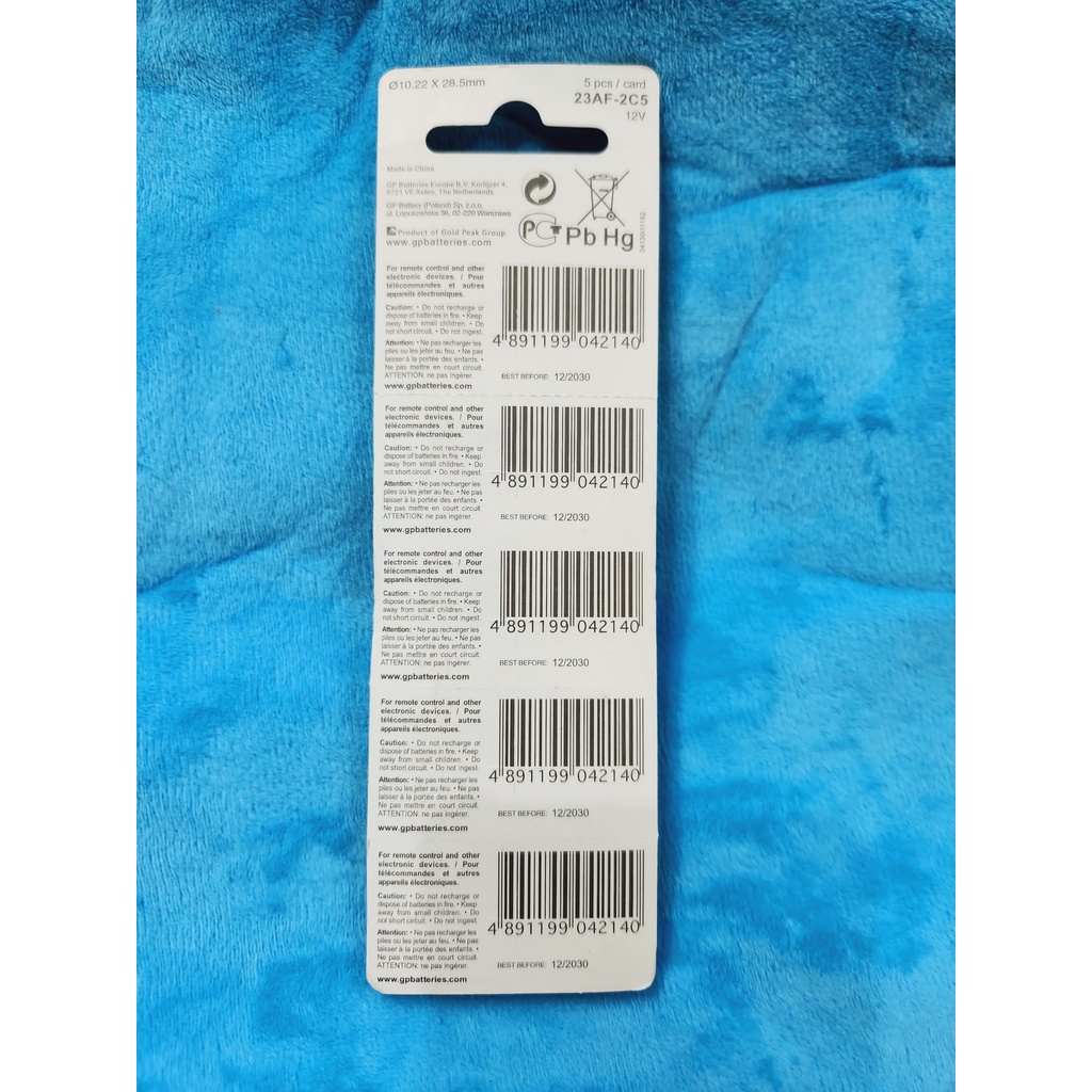 Pin 23A GP 12V Alkaline (Sử dụng cho chuông cửa, remote cửa cuốn, remote xe hơi...) [CHÍNH HÃNG]