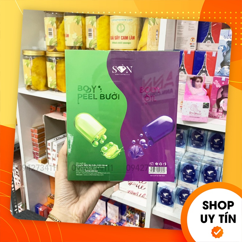 [Chính hãng] Combo Kem Body Peel Bưởi SON Cosmetics - Body Oil
