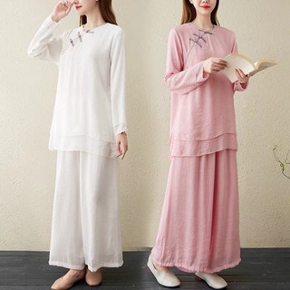 Bộ set cổ trang pháp phục kiểu trung hoa trung quốc hán phục đi lễ chùa ngồi thiền