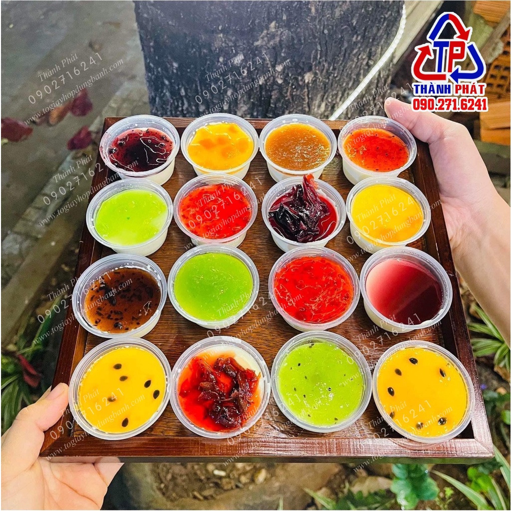 100 Hộp Flan 1 đựng bánh Flan - Panna cotta - nước chấm