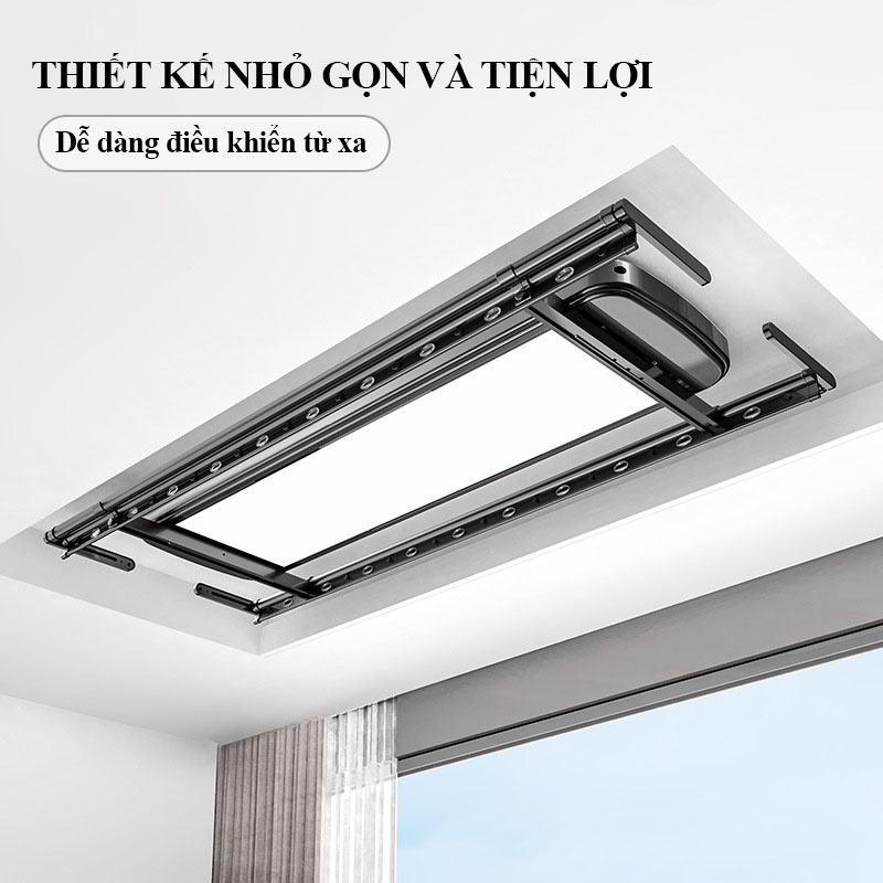 Giàn phơi quần áo điều khiển từ xa nâng hạ tự động thông minh: nhỏ gọn, tiện lợi, dễ dàng lắp đặt và sử dụng