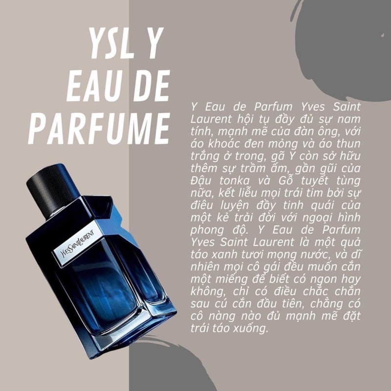 Nước hoa nam YSL Y EDP 100ml nam tính  - Lia Perfume