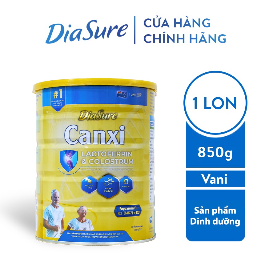 Sữa DIASURE CANXI (850G) - hỗ trợ bổ sung dinh dưỡng, nano canxi phòng chống loãng xương, cải thiện vấn đề xương khớp.