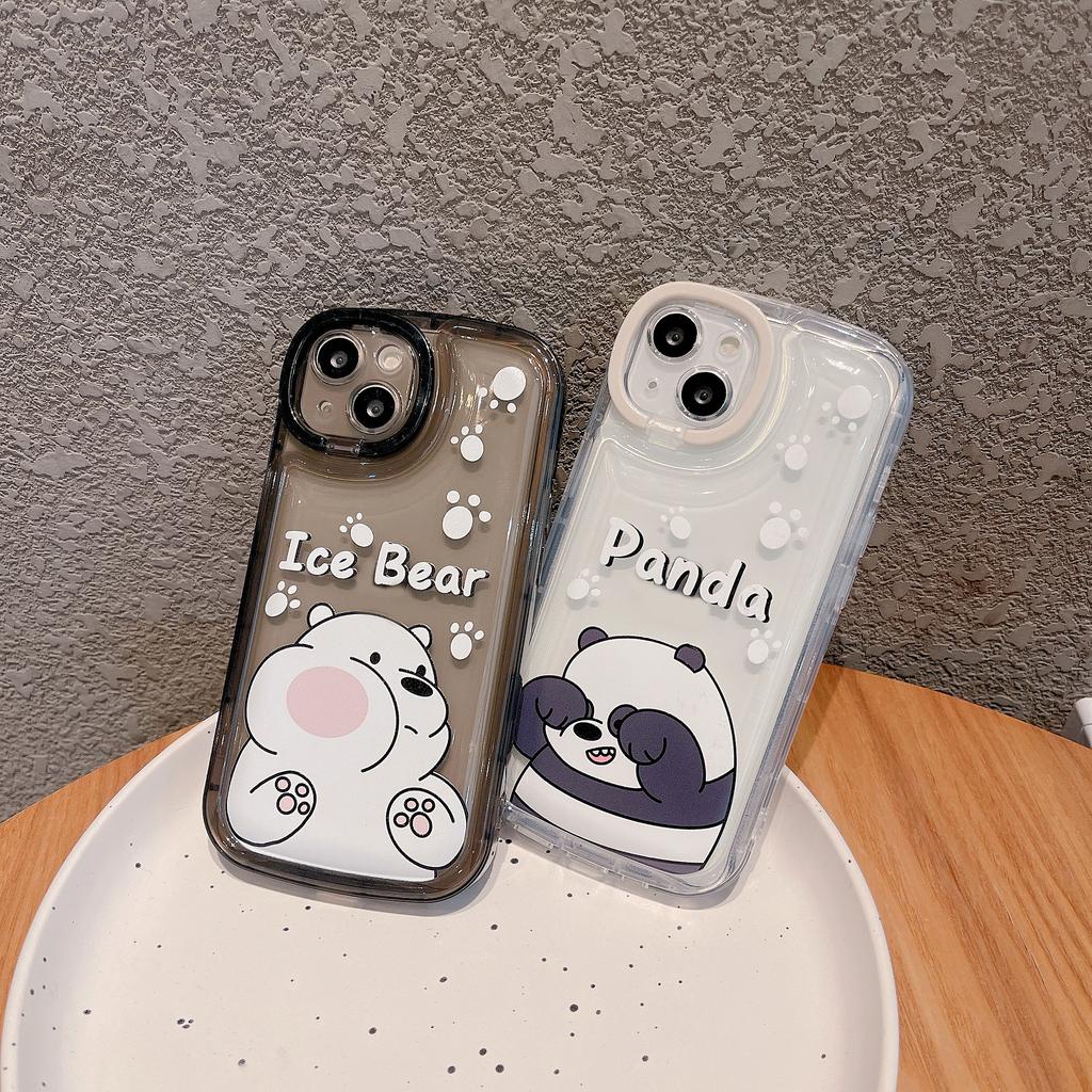 Ốp Điện Thoại Cho IPhone 14promax 14 13promax 13 12 11 Dễ Thương Nắp Đậy Ống Kính Máy Ảnh Hình Gấu Trúc Đáng Yêu Ốp